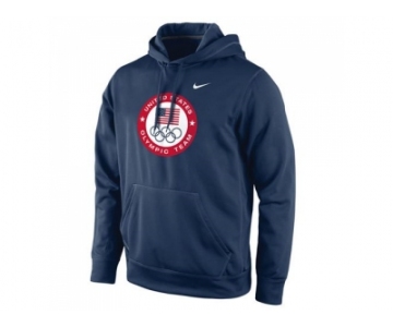 Team USA Nike Olympic Logo KO Pullover Performance Hoodie Navy