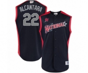 Men's Miami Marlins #22 Sandy Alcantara Authentic Navy Blue National League 2019 Baseball All-Star Jersey