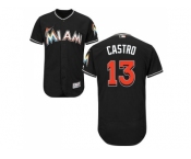 Men Miami Marlins #13 Starlin Castro Black Flexbase Authentic Collection Stitched MLB Jersey