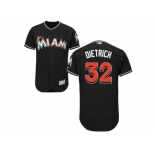 Men Miami Marlins #32 Derek Dietrich Black Flexbase Authentic Collection Stitched Baseball Jersey