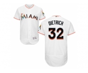 Men Miami Marlins #32 Derek Dietrich White Flexbase Authentic Collection Stitched Baseball Jersey