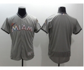 Men Miami Marlins Blank Majestic Gray Flexbase Authentic Collection MLB Jersey