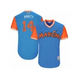 Men's 2017 Little League World Series Marlins #14 Martin Prado Pratt Blue Jersey