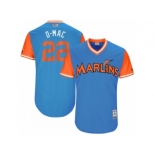 Men's 2017 Little League World Series Marlins #22 Dustin McGowan D-Mac Blue Jersey