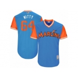 Men's 2017 Little League World Series Marlins #64 Nick Wittgren Witty Blue Jersey