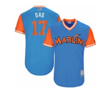 Men's 2017 Little League World Series Marlins AJ Ellis #17 Dad Blue Jersey