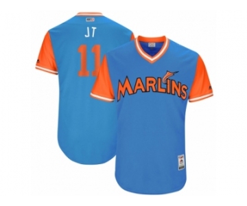 Men's 2017 Little League World Series Marlins JT Realmuto #11 JT Blue Jersey