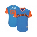 Men's 2017 Little League World Series Marlins Jose Urena #62 El Nueve Blue Jersey