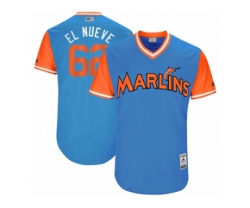 Men's 2017 Little League World Series Marlins Jose Urena #62 El Nueve Blue Jersey