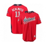 Men's Majestic Miami Marlins #11 J. T. Realmuto Game Red National League 2018 MLB All-Star MLB Jersey