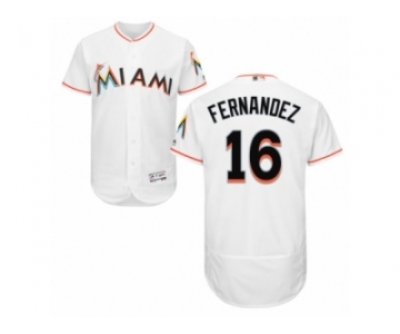 Men's Majestic Miami Marlins #16 Jose Fernandez White Flexbase Authentic Collection MLB Jersey