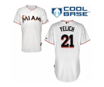 Men's Majestic Miami Marlins #21 Christian Yelich Replica White Home Cool Base MLB Jersey