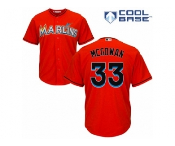 Men's Majestic Miami Marlins #33 Dustin McGowan Replica Orange Alternate 1 Cool Base MLB Jersey