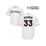 Men's Majestic Miami Marlins #33 Dustin McGowan Replica White Home Cool Base MLB Jersey