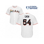 Men's Majestic Miami Marlins #54 Wei-Yin Chen Replica White Home Cool Base MLB Jersey