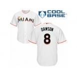 Men's Majestic Miami Marlins #8 Andre Dawson Authentic Green Salute to Service MLB Jersey