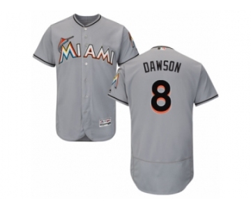 Men's Majestic Miami Marlins #8 Andre Dawson Grey Flexbase Authentic Collection MLB Jersey