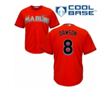 Men's Majestic Miami Marlins #8 Andre Dawson Replica Orange Alternate 1 Cool Base MLB Jersey