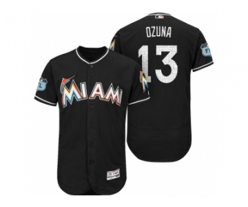 Men's Miami Marlins #13 Marchell Ozuna 2017 Spring Training Flex Base Authentic Collection Stitched Baseball Jersey