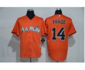 Men's Miami Marlins #14 Martin Prado Majestic Orange Cool Base Player Jersey