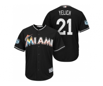 Men's Miami Marlins #21 Christian Yelich 2017 Spring Training Cool Base Stitched MLB Jersey