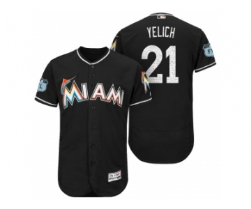 Men's Miami Marlins #21 Christian Yelich 2017 Spring Training Flex Base Authentic Collection Stitched Baseball Jersey