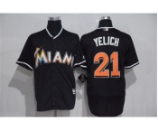 Men's Miami Marlins #21 Christian Yelich Majestic Black Cool Base Player Jersey