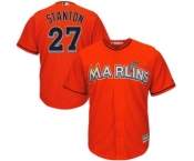 Men's Miami Marlins #27 Giancarlo Stanton Majestic Orange Cool Base Player Jersey