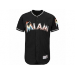 Men's Miami Marlins Majestic Alternate Blank Black Flex Base Authentic Collection Team Jersey