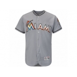 Men's Miami Marlins Majestic Road Blank Gray Flex Base Authentic Collection Team Jersey