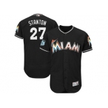 Miami Marlins #27 Giancarlo Stanton Black 2017 Spring Training Flexbase Authentic Collection Stitched Baseball Jersey