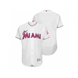 Miami Marlins White Home 2016 Mother''s Day Flex Base Jersey