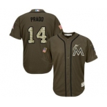 mlb jerseys florida marlins #14 martin prado green salute to service