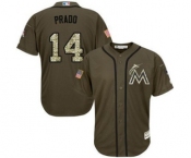 mlb jerseys florida marlins #14 martin prado green salute to service