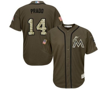 mlb jerseys florida marlins #14 martin prado green salute to service