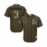 mlb jerseys florida marlins #3 adeiny hechavarria green salute to service