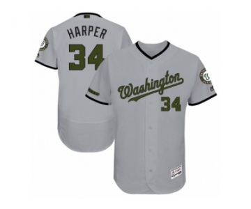 Men 2017 Memorial Day Washington Nationals #34 Bryce Harper Flex Base Jersey