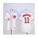 Men Washington Nationals #11 Ryan Zimmerman Majestic White Flexbase Authentic Collection Player Jersey