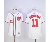 Men Washington Nationals #11 Ryan Zimmerman Majestic White Flexbase Authentic Collection Player Jersey