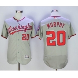 Men Washington Nationals #20 Daniel Murphy Majestic Gray Flexbase Authentic Collection Player Jersey