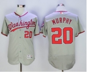 Men Washington Nationals #20 Daniel Murphy Majestic Gray Flexbase Authentic Collection Player Jersey