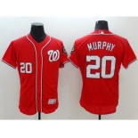 Men Washington Nationals #20 Daniel Murphy Majestic Red Flexbase Authentic Collection Player Jersey