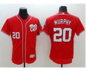 Men Washington Nationals #20 Daniel Murphy Majestic Red Flexbase Authentic Collection Player Jersey