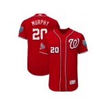 Men Washington Nationals #20 Daniel Murphy Majestic Scarlet 2018 Spring Training Flex Base Player Jersey