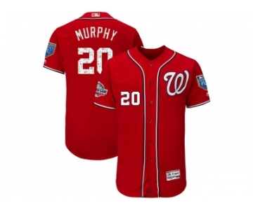 Men Washington Nationals #20 Daniel Murphy Majestic Scarlet 2018 Spring Training Flex Base Player Jersey