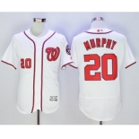 Men Washington Nationals #20 Daniel Murphy Majestic White Flexbase Authentic Collection Player Jersey