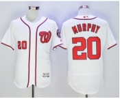 Men Washington Nationals #20 Daniel Murphy Majestic White Flexbase Authentic Collection Player Jersey