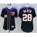 Men Washington Nationals #28 jayson werth Majestic Navy Blue Flexbase Authentic Collection Player Jersey