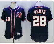 Men Washington Nationals #28 jayson werth Majestic Navy Blue Flexbase Authentic Collection Player Jersey