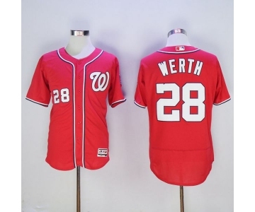 Men Washington Nationals #28 jayson werth Majestic Red Flexbase Authentic Collection Player Jersey